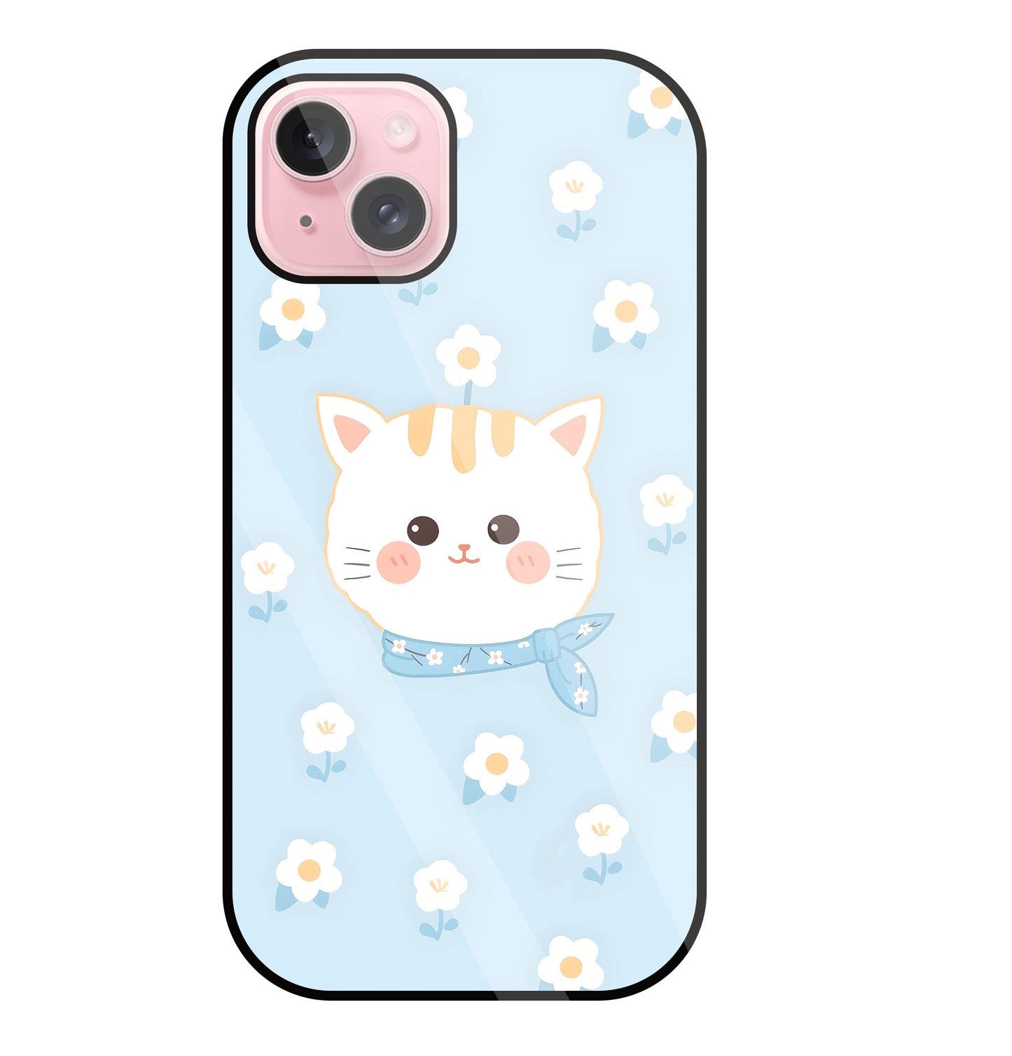 Cute Kitten Glass Case For Apple iPhone 15 Plus