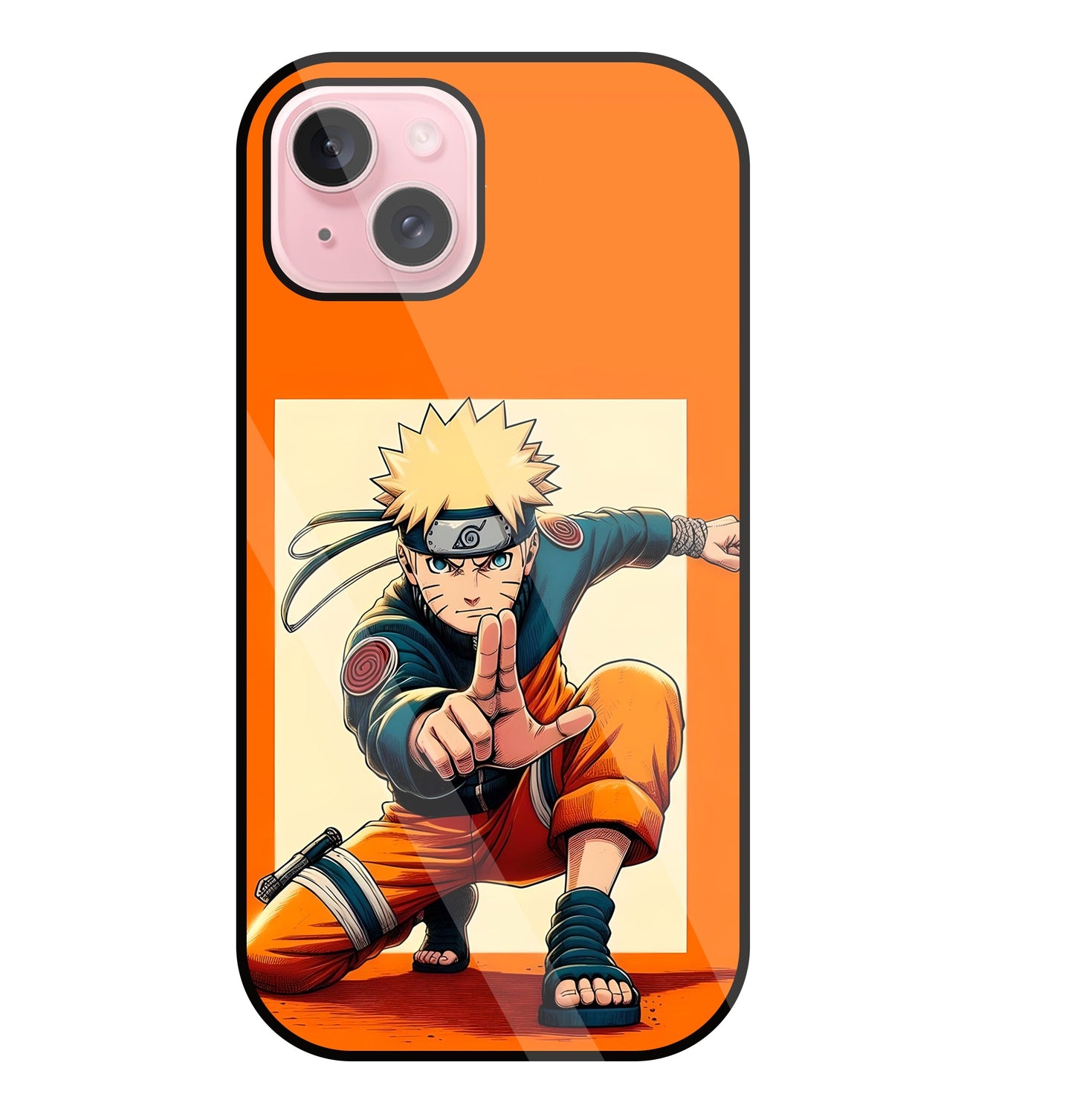 Cute Naruto Glass Case For Apple iPhone 15 Plus