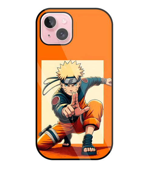 Cute Naruto Glass Case For Apple iPhone 15 Plus