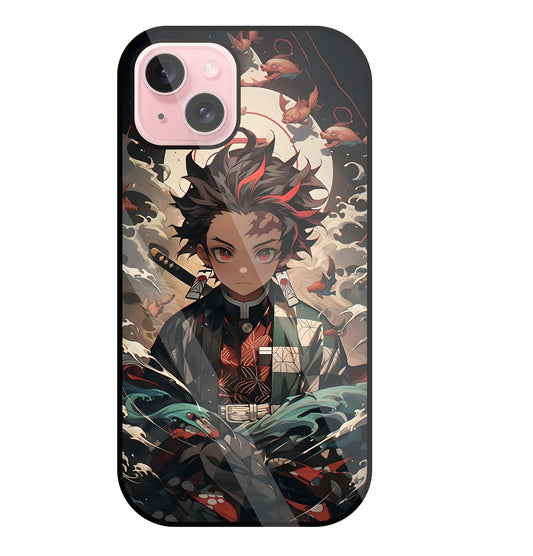 Demon Slayer Glass Case For Apple iPhone 15 Plus