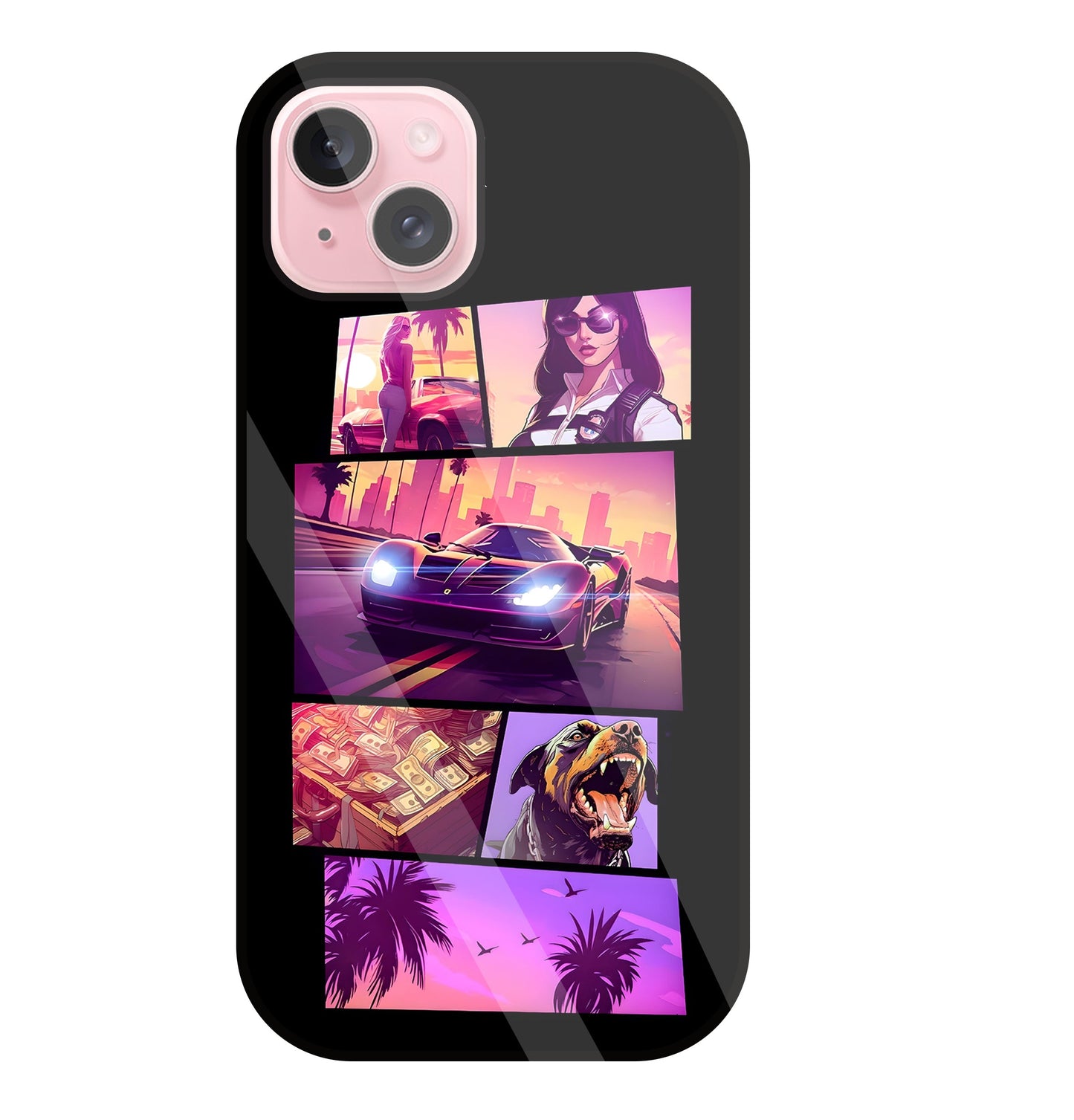 GTA 6 Glass Case For Apple iPhone 15 Plus