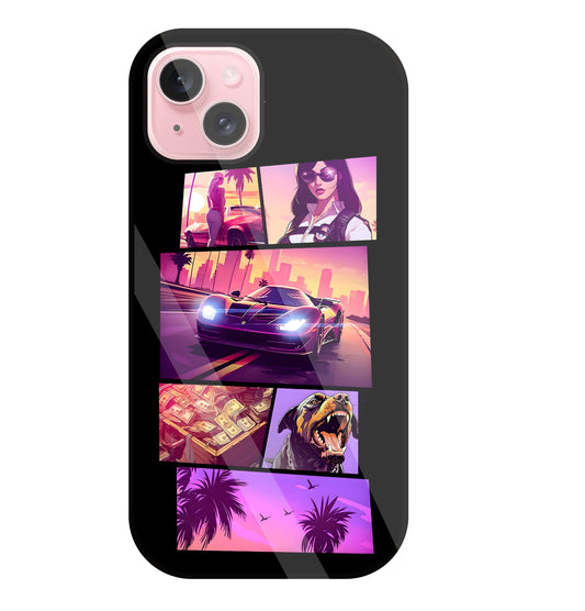 GTA 6 Glass Case For Apple iPhone 15 Plus