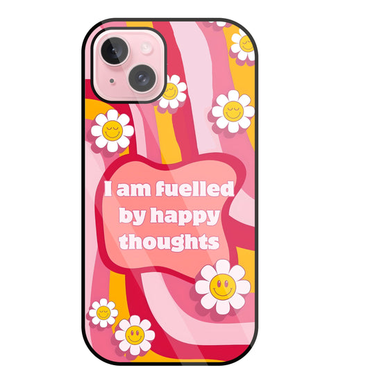 Happy Thoughts Glass Case For Apple iPhone 15 Plus