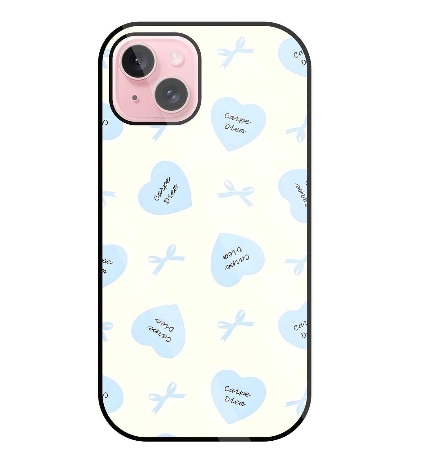 Heart Carpe Diem Glass Case For Apple iPhone 15 Plus