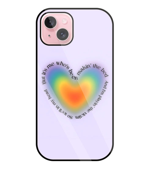 Heart With Neon Colour Glass Case For Apple iPhone 15 Plus