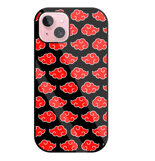 Japanese Clouds Seamless Pattern Glass Case For Apple iPhone 15 Plus