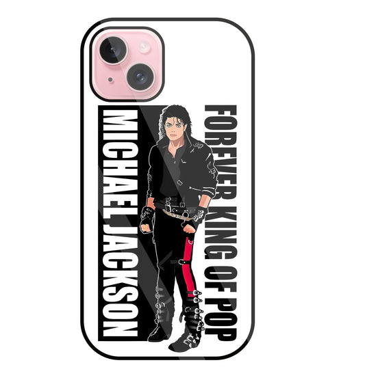 Michael Jackson King Of Pop Glass Case For Apple iPhone 15 Plus