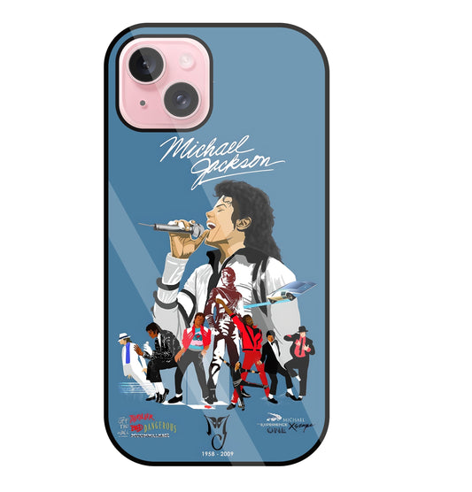Michael Jackson Mashup Glass Case For Apple iPhone 15 Plus
