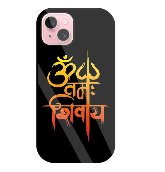 Om Namah Shivaye Glass Case For Apple iPhone 15 Plus