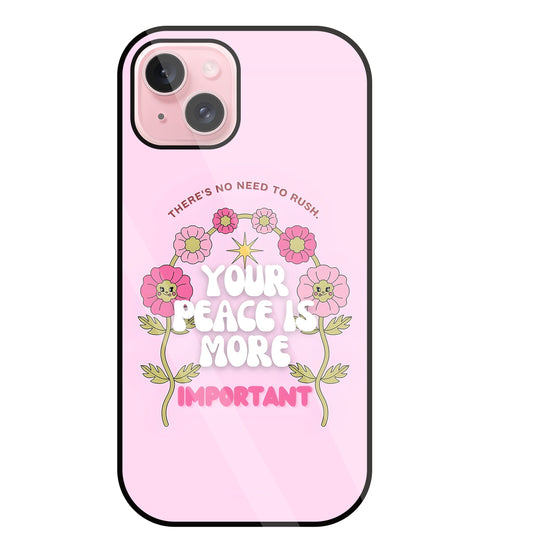Peace Is More Important Glass Case For Apple iPhone 15 Plus