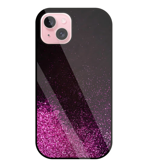 Pink Glitters Glass Case For Apple iPhone 15 Plus