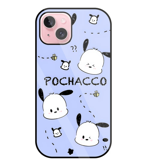 Pochacco Puppy Levender Glass Case For Apple iPhone 15 Plus