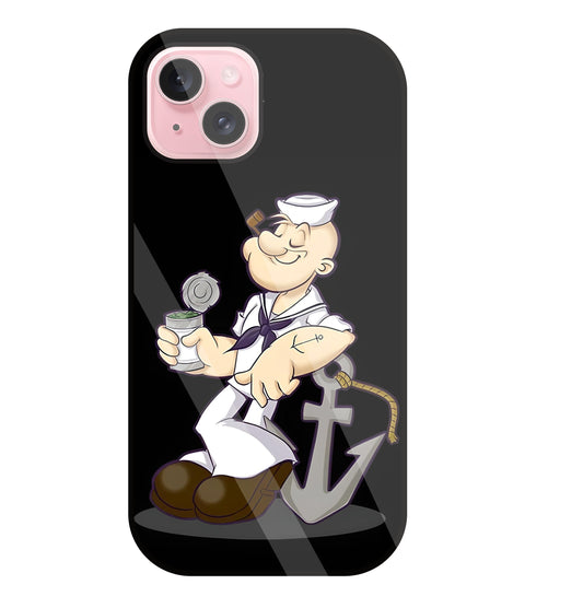 Popeye The Sailor Glass Case For Apple iPhone 15 Plus