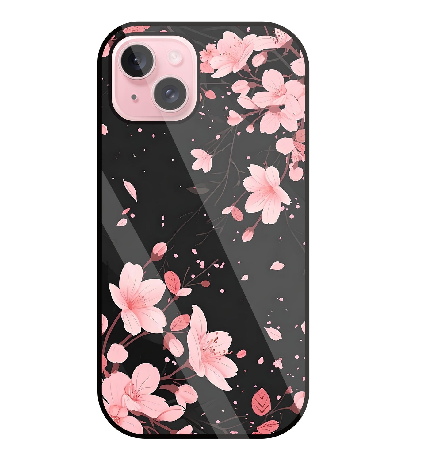 Summer Flowers Glass Case For Apple iPhone 15 Plus