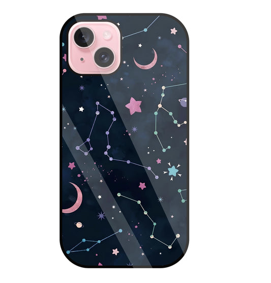 Symbol Of Stars Glass Case For Apple iPhone 15 Plus