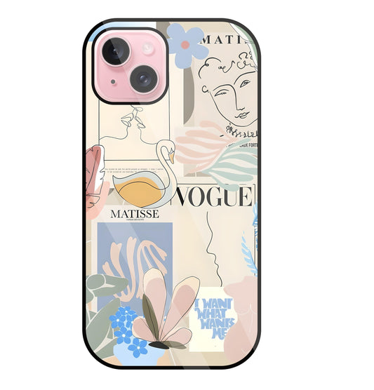 The Kiss Art Glass Case For Apple iPhone 15 Plus