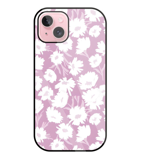 White Sunflower Glass Case For Apple iPhone 15 Plus