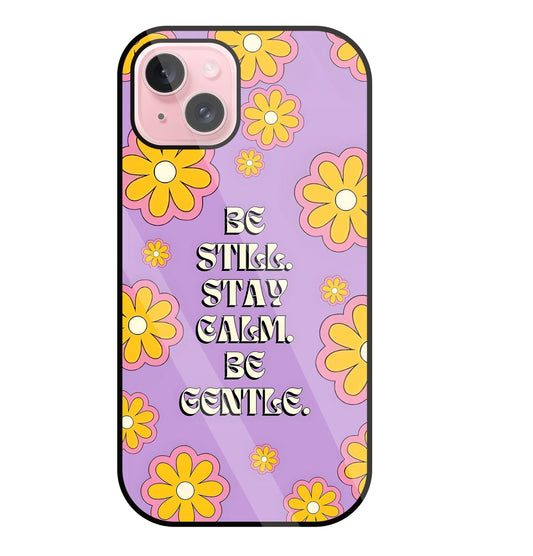 Yellow Flowers With Quotes Glass Case For Apple iPhone 15 Plus