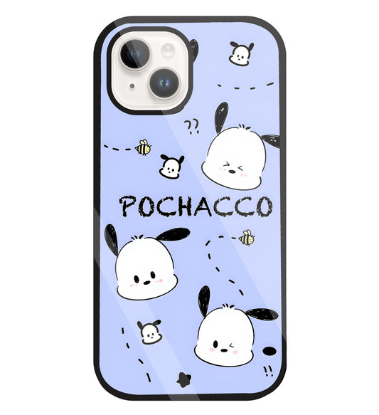Pochacco Puppy Levender Glass Case For Apple iPhone 15