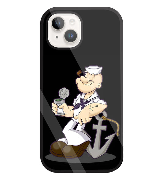 Popeye The Sailor Glass Case For Apple iPhone 15