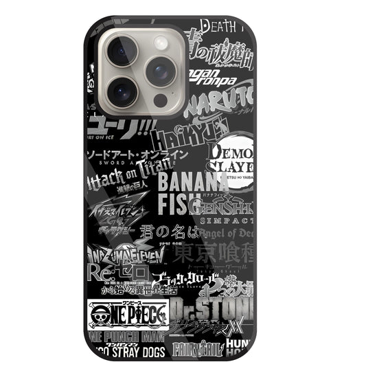 Anime Symbol Glass Case For Apple iPhone 15 Pro
