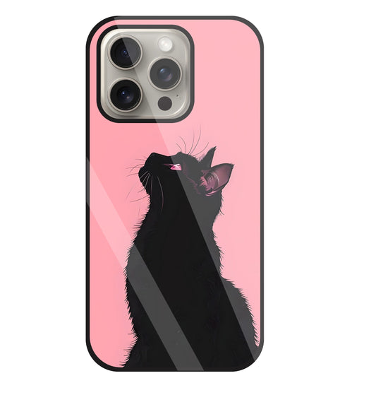 Black Cat Glass Case For Apple iPhone 15 Pro