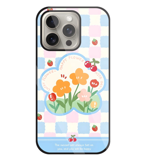Cherry Blossom Glass Case For Apple iPhone 15 Pro