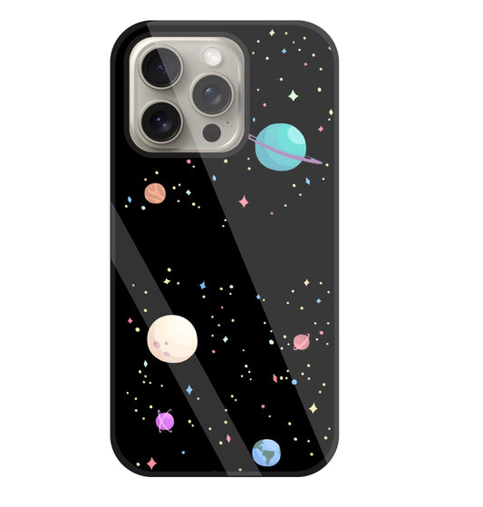 Colorful Space Glass Case For Apple iPhone 15 Pro
