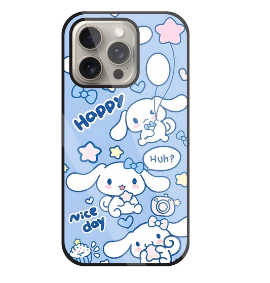 Cute Puppy Girl Glass Case For Apple iPhone 15 Pro