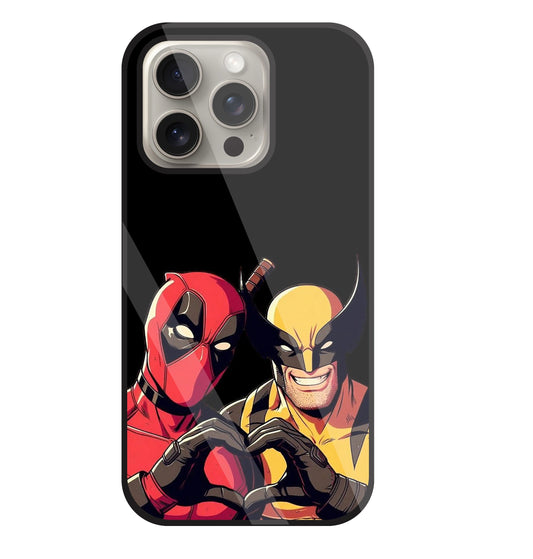 Deadpool And Wolverine Glass Case For Apple iPhone 15 Pro
