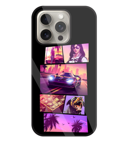 GTA 6 Glass Case For Apple iPhone 15 Pro
