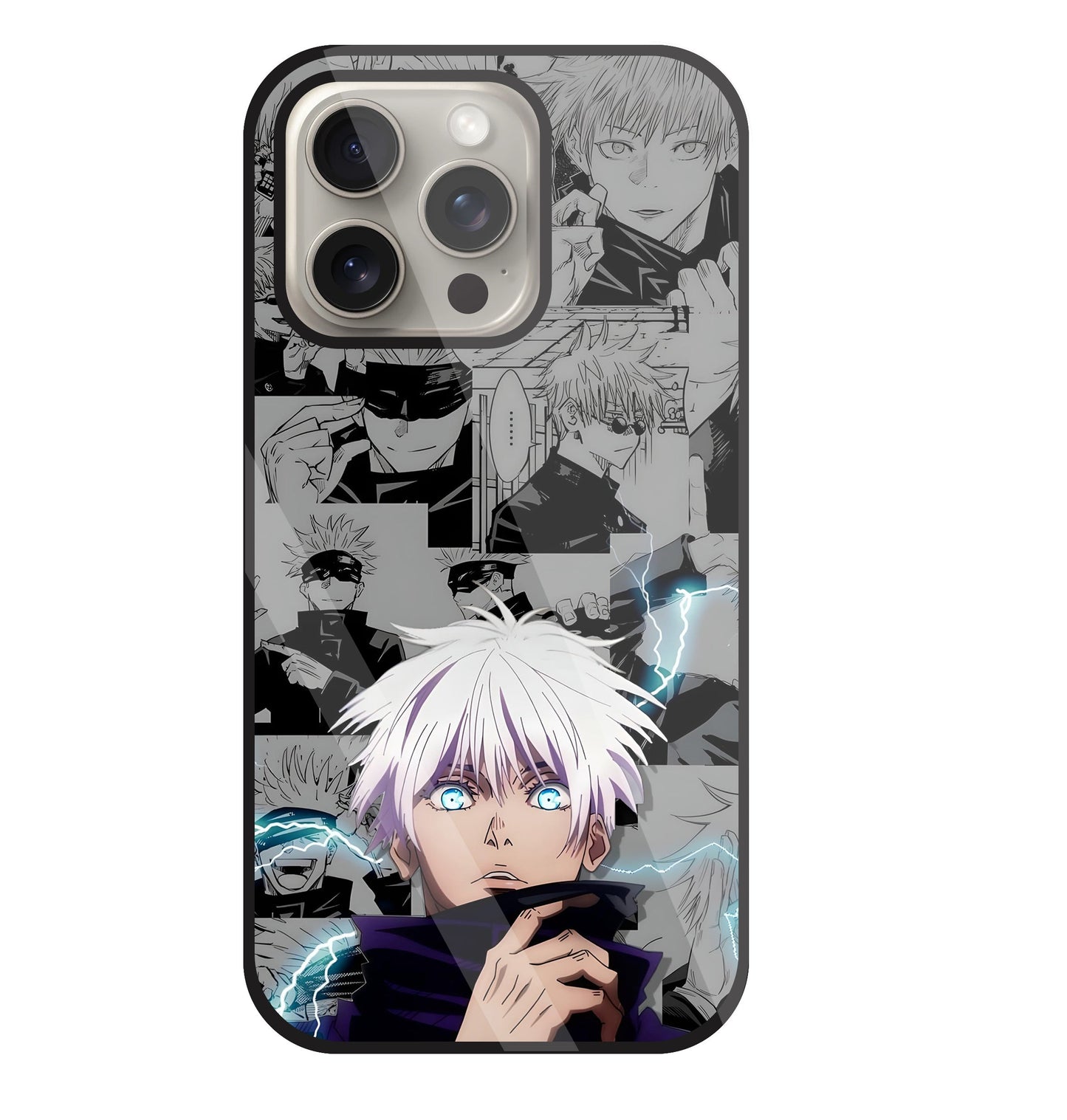 Gojo with bolt Glass Case For Apple iPhone 15 Pro