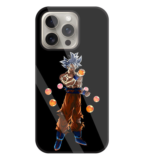 Goku With Dragon Balls Glass Case For Apple iPhone 15 Pro