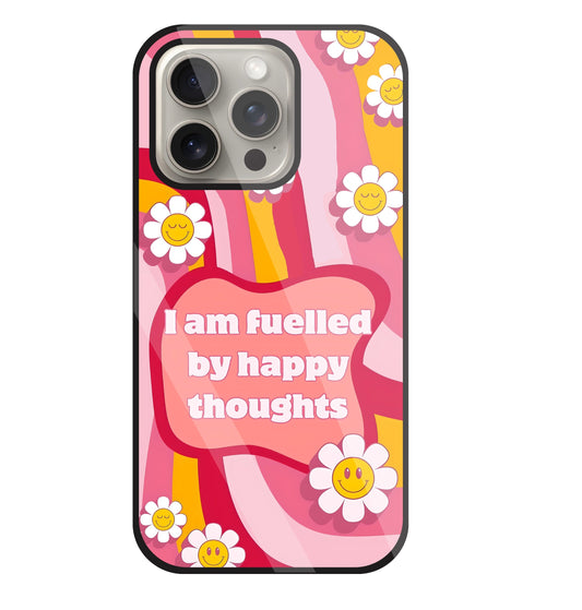 Happy Thoughts Glass Case For Apple iPhone 15 Pro