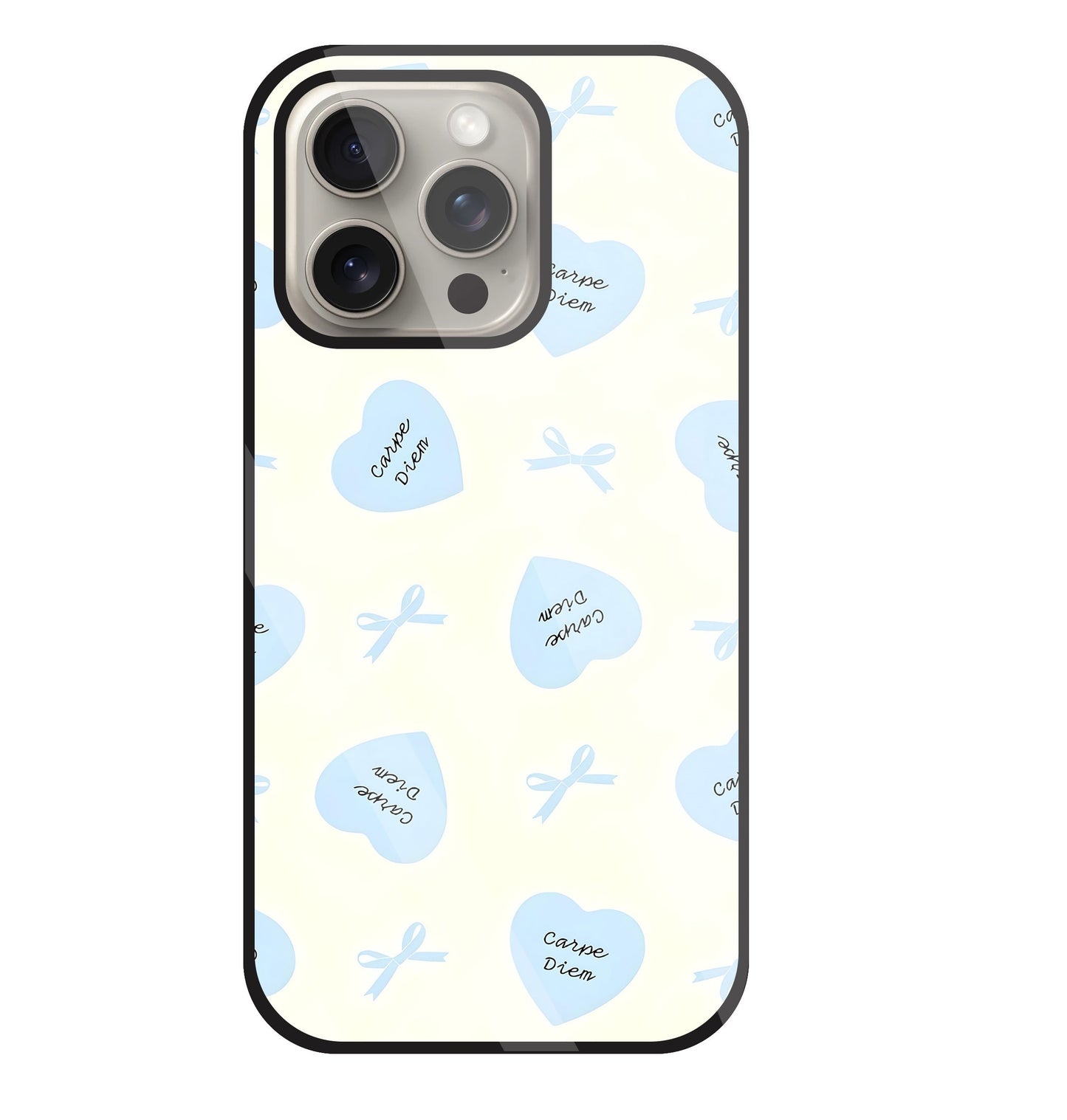 Heart Carpe Diem Glass Case For Apple iPhone 15 Pro