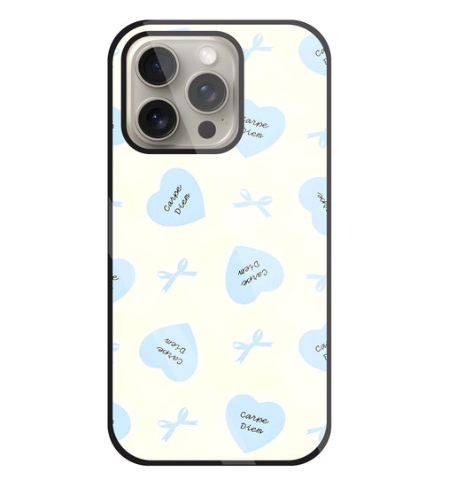 Heart Carpe Diem Glass Case For Apple iPhone 15 Pro