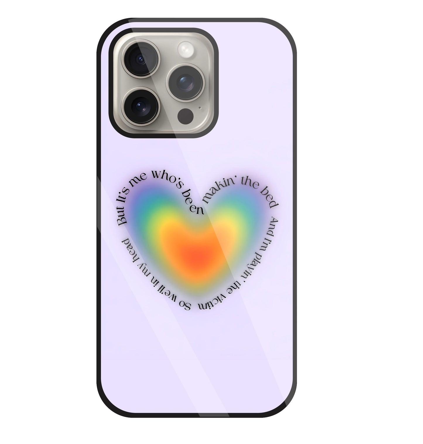 Heart With Neon Colour Glass Case For Apple iPhone 15 Pro