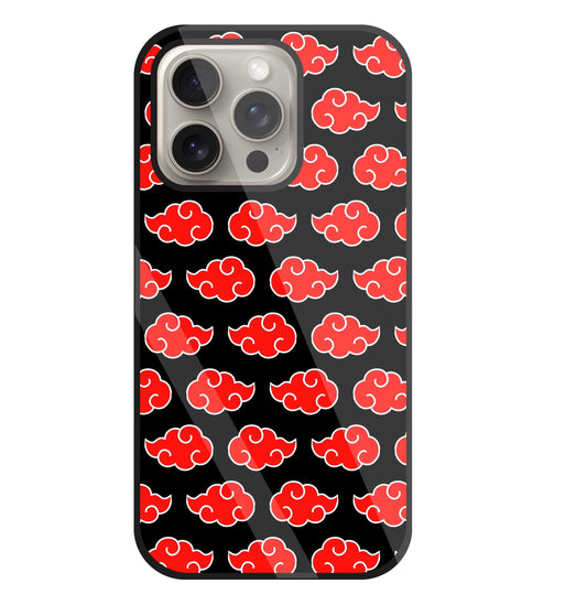 Japanese Clouds Seamless Pattern Glass Case For Apple iPhone 15 Pro