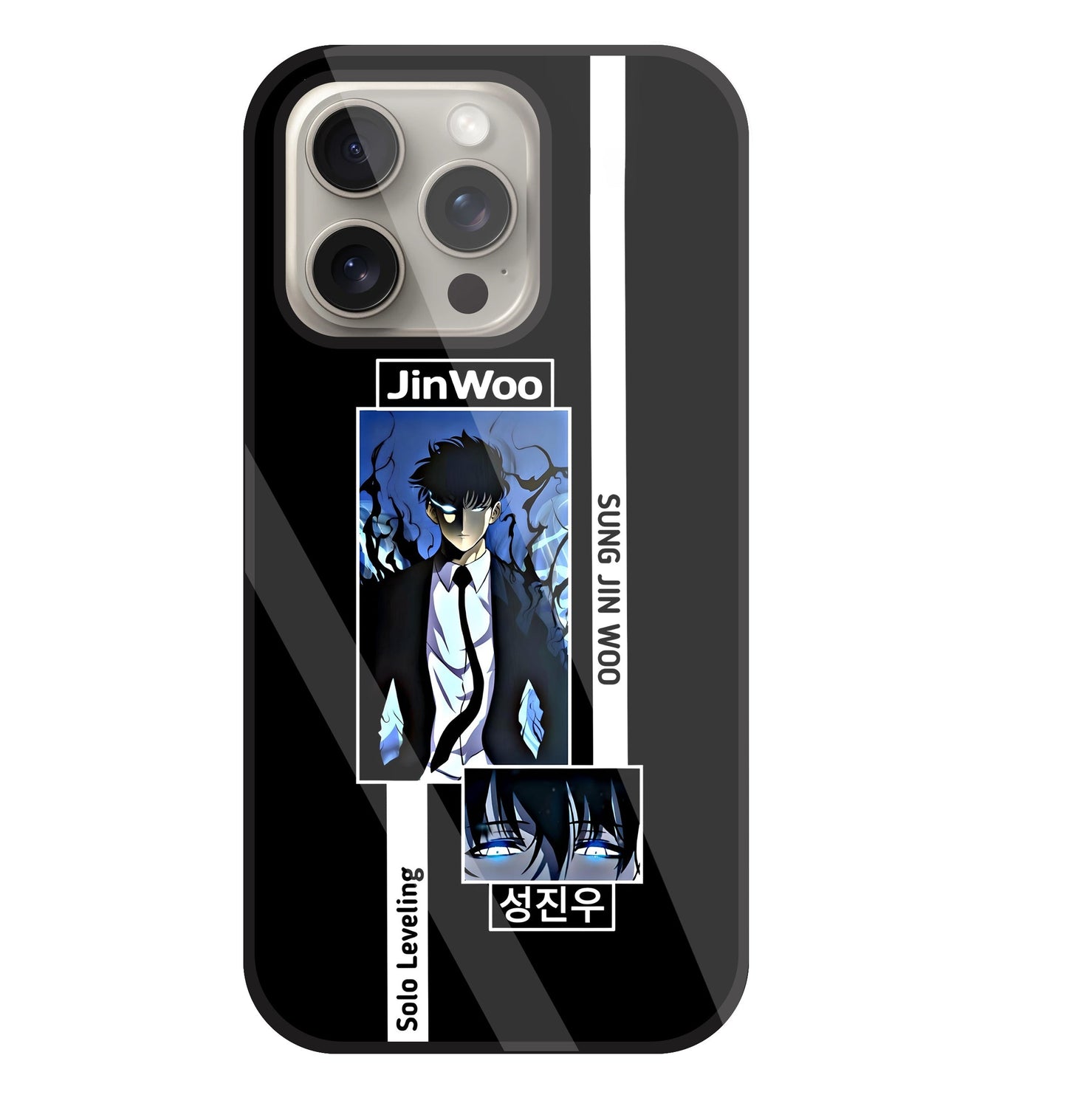 Jin Woo Sung Anime Glass Case For Apple iPhone 15 Pro