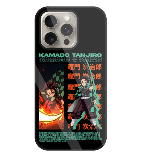 Kamado Tanjiro Glass Case For Apple iPhone 15 Pro