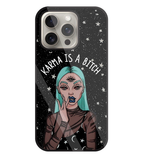 Karma Is A Bitch Glass Case For Apple iPhone 15 Pro
