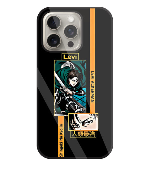 Levi Anime Glass Case For Apple iPhone 15 Pro