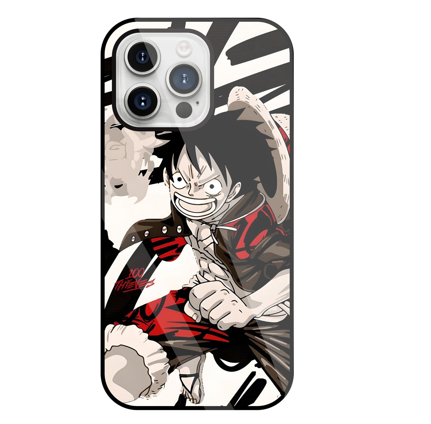 Angry Luffy Glass Case For Apple iPhone 15 Pro Max