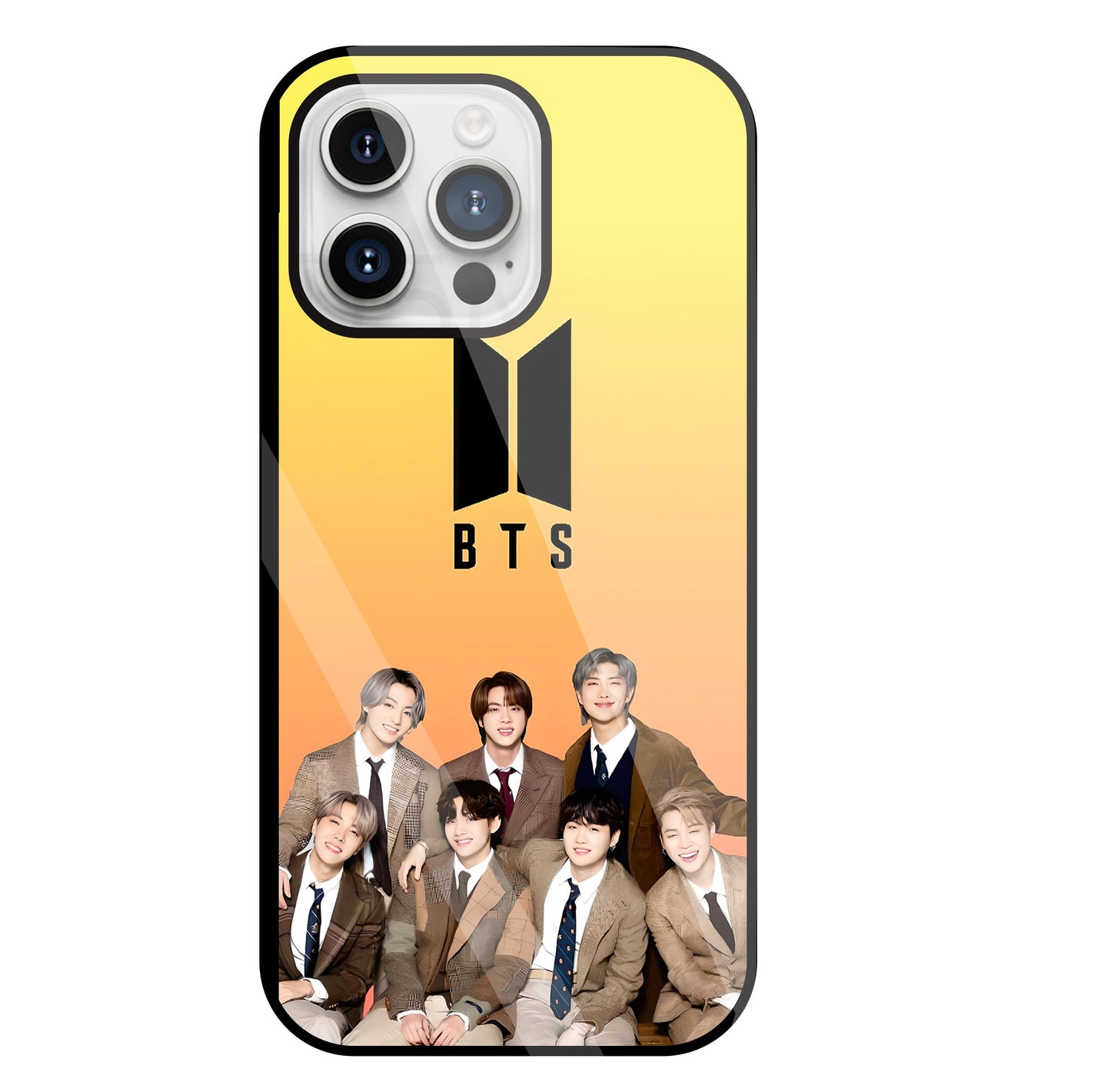 BTS Crew Glass Case For Apple iPhone 15 Pro Max