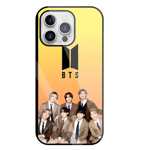 BTS Crew Glass Case For Apple iPhone 15 Pro Max