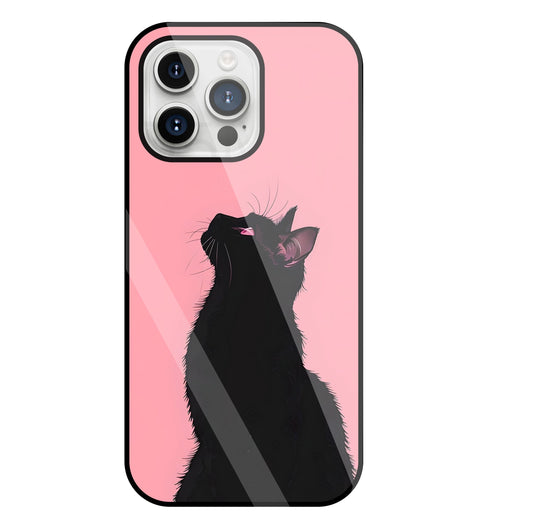 Black Cat Glass Case For Apple iPhone 15 Pro Max