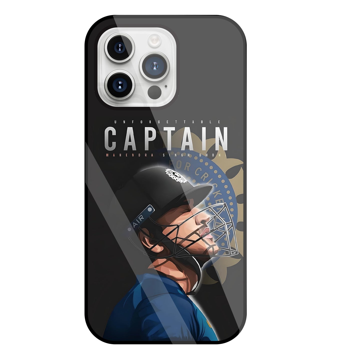 Captain MS Dhoni Glass Case For Apple iPhone 15 Pro Max