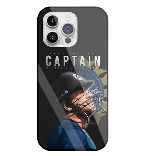 Captain MS Dhoni Glass Case For Apple iPhone 15 Pro Max