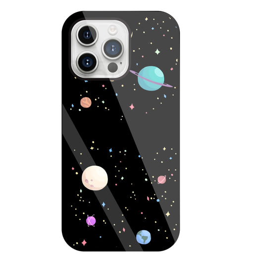 Colorful Space Glass Case For Apple iPhone 15 Pro Max