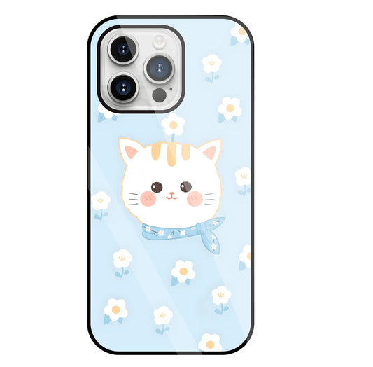 Cute Kitten Glass Case For Apple iPhone 15 Pro Max
